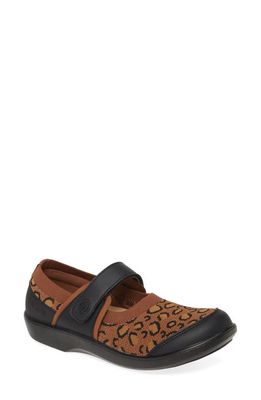 TRAQ by Alegria Qutie Mary Jane Flat in Leopard Print Leather 