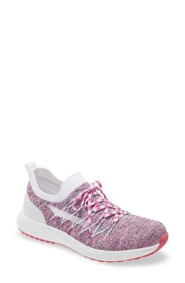 TRAQ by Alegria Synq 2 Knit Sneaker in Pink Leather