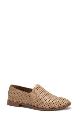 Trask Ali Perforated Loafer in Cream Leather
