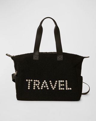 Travel Crystal Faux-Fur Duffel Bag