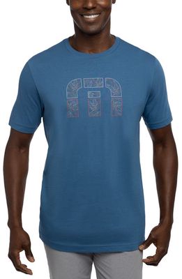TravisMathew All You Can Drink Graphic Tee in Mid Blue
