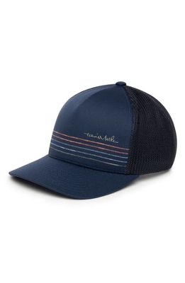 TravisMathew Buenos Dias Trucker Hat in Dress Blues