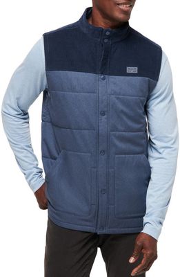 TravisMathew Business Class Quilted Vest in Total Eclipse