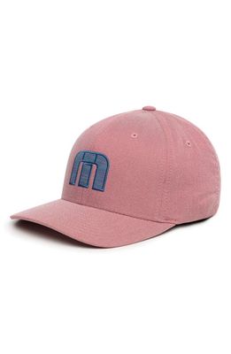 TravisMathew Caribbean Fitted Hat in Heather Earth Red