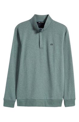 TravisMathew Cloud 2.0 Quarter Zip Pullover in Heather Balsam