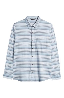 TravisMathew Cloud Flannel Button-Up Shirt in Ash Blue/Total Eclipse