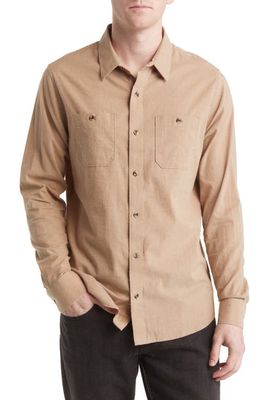 TravisMathew Cloud Flannel Button-Up Shirt in Portabella