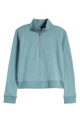 TravisMathew Cloud Quarter Zip Pullover in Heather North Atlantic