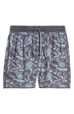 TravisMathew Early Night Swim Trunks in Heather Black