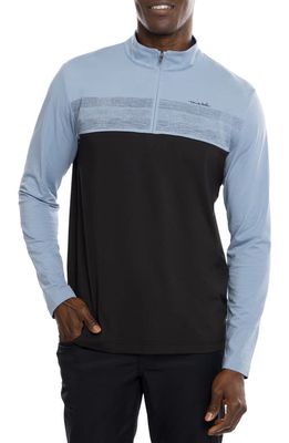 TravisMathew Out All Night Mock Neck Pullover in Faded Denim