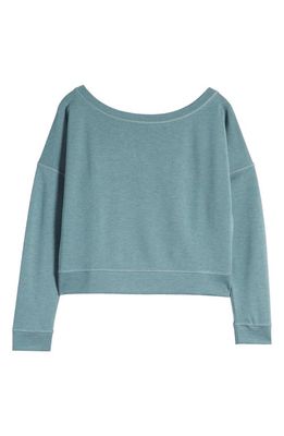 TravisMathew Portugal Bateau Neck Sweatshirt in Heather North Atlant