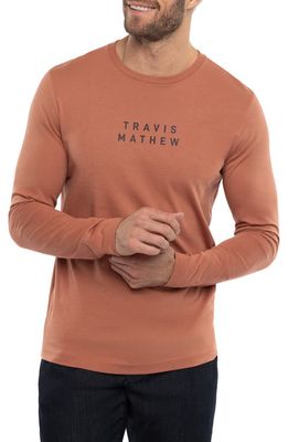 TravisMathew Smoky Taste Long Sleeve Graphic T-Shirt in Copper