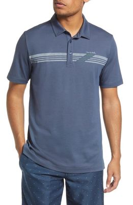 TravisMathew Three Hills Piqué Polo in Insignia Blue/Vintage Indigo