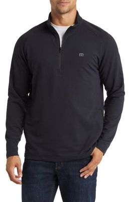 TravisMathew Valiant Quarter Zip Pullover in Black