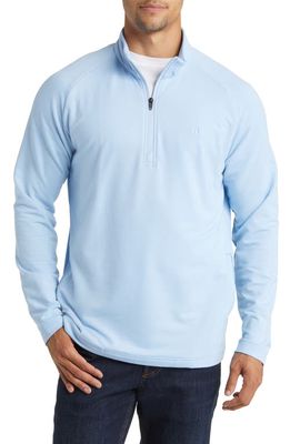 TravisMathew Valiant Quarter Zip Pullover in Powder Blue