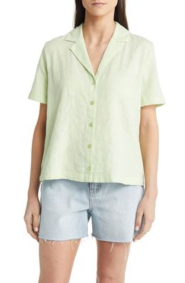 Treasure & Bond Camp Cotton Shirt in Green Gleam