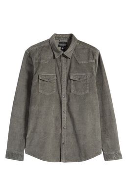 Treasure & Bond Cotton Corduroy Button-Up Western Shirt in Grey Cobble