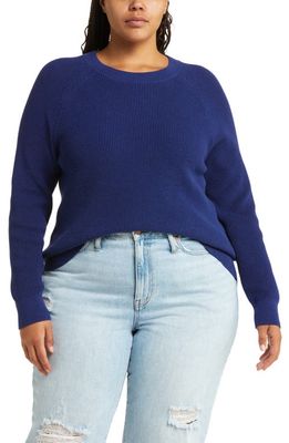 Treasure & Bond Cotton Thermal Stitch Sweater in Blue Beacon