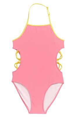 Treasure & Bond Cutout One-Piece Swimsuit in Pink Aurora