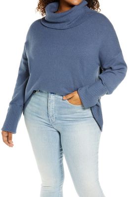 Treasure & Bond Drape Turtleneck Sweater in Blue Vintage