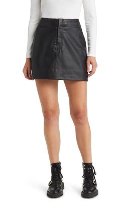 Treasure & Bond Faux Leather Miniskirt in Black