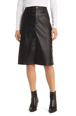 Treasure & Bond Faux Leather Skirt in Black