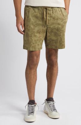 Treasure & Bond Floral Deck Shorts in Olive Twisted Paisley 