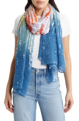 Treasure & Bond Floral Scarf in Blue Oceanic Ombre