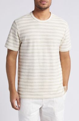 Treasure & Bond Jacquard Stripe T-Shirt in Olive Jacquard 