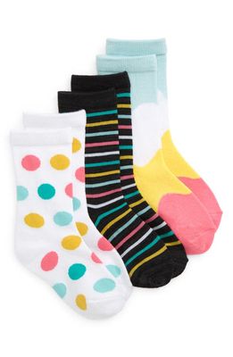 Treasure & Bond Kids' Assorted 3-Pack Crew Socks in Colorful Dot Pack