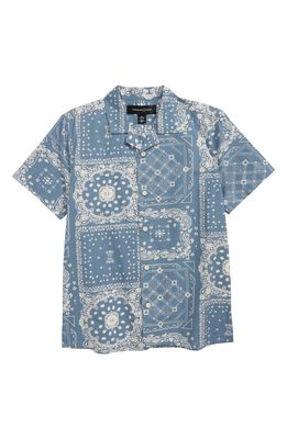 Treasure & Bond Kids' Button-Up Camp Shirt in Blue Mirage Bandana Mix