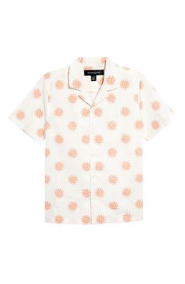 Treasure & Bond Kids' Button-Up Camp Shirt in Ivory Egret Sun Shine