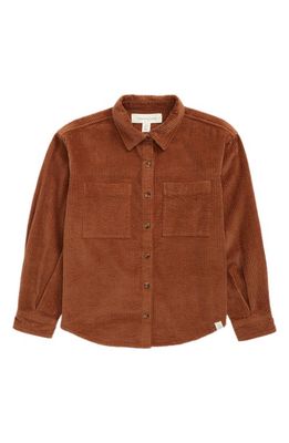 Treasure & Bond Kids' Corduroy Button-Up Shirt in Brown Kona
