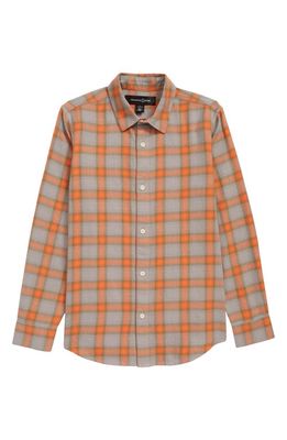 Treasure & Bond Kids' Flannel Button-Up Shirt in Grey Kittery Ombre Plaid