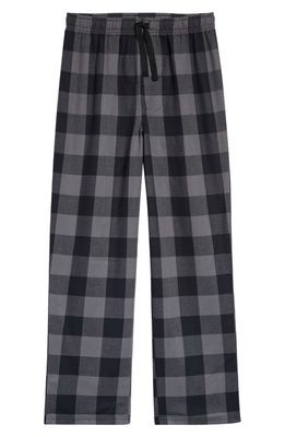 Treasure & Bond Kids' Flannel Pajama Pants in Grey Castlerock Buffalo Check