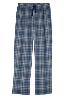 Treasure & Bond Kids' Flannel Pajama Pants in Navy Denim- Olive Plaid