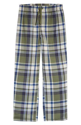 Treasure & Bond Kids' Flannel Pajama Pants in Olive Branch- Ivory Plaid