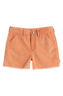 Treasure & Bond Kids' Frayed Corduroy Utility Shorts in Rust Clay