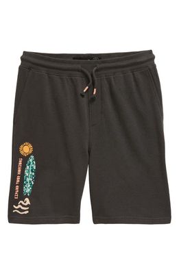 Treasure & Bond Kids' Graphic Relaxed Fit Jersey Shorts in Black Raven Expand