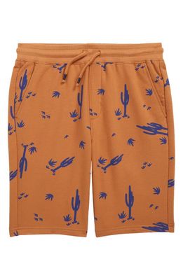 Treasure & Bond Kids' Print Fleece Shorts in Tan Lion Cactus