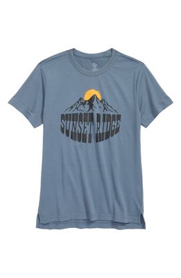 Treasure & Bond Kids' Relaxed Fit Graphic Tee in Blue Sunset Mountain
