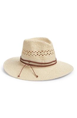 Treasure & Bond Open Weave Straw Panama Hat in Natural Light Combo