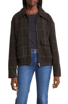 Treasure & Bond Oversize Plaid Recycled Polyester & Wool Blend Jacket in Brown Plaid