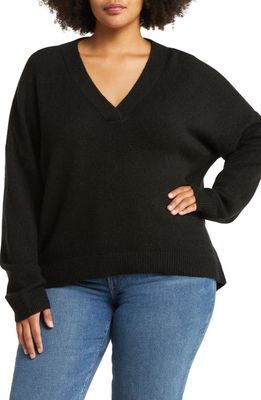Treasure & Bond Oversize V-Neck Sweater in Black