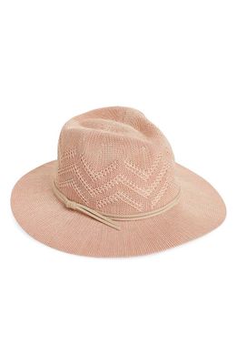 Treasure & Bond Packable Knit Wide Brim Hat in Pink Combo