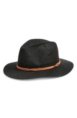 Treasure & Bond Packable Straw Panama Hat in Black Combo