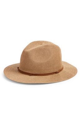 Treasure & Bond Packable Straw Panama Hat in Tan Dark Combo