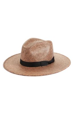 Treasure & Bond Palm Leaf Wide Brim Panama Hat in Natural Dark Combo