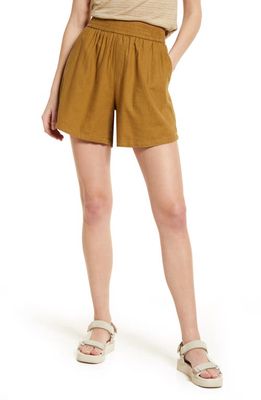 Treasure & Bond Pull-On Relaxed Shorts in Tan Gold