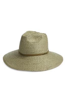 Treasure & Bond Relaxed Braided Paper Straw Panama Hat in Green Khaki Light
